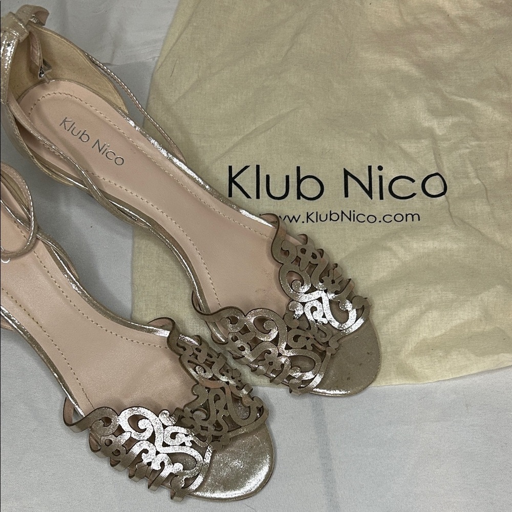 Klub Nico Women's Elegant Champagne Sandal Wedges